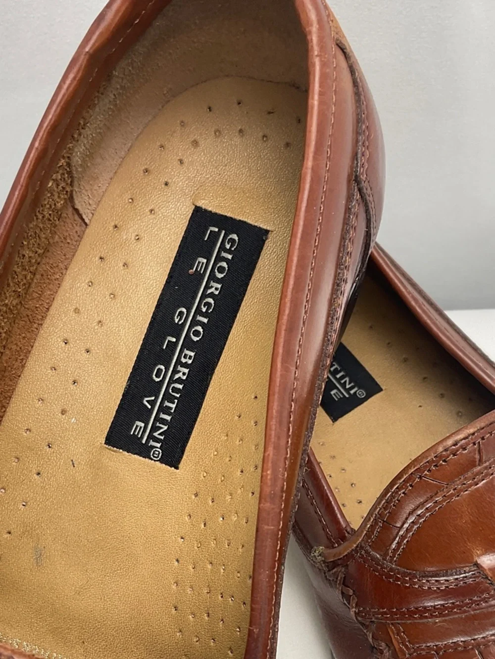 Giorgio Brutini Le Glove‎ Men’s 8.5 Brown Tassel Woven Leather Loafers